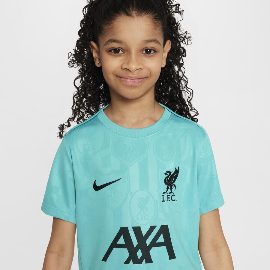 Nike Liverpool FC Academy Pro Dri-FIT warming-uptop met korte mouwen voor kids Groen