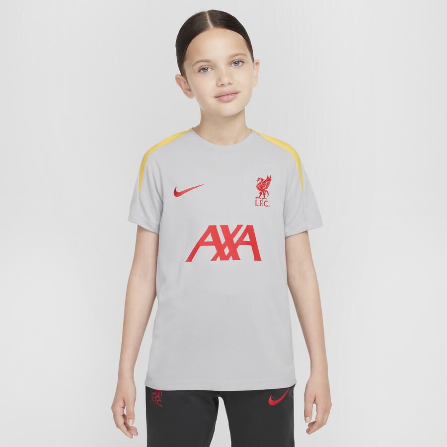 Nike Liverpool FC Strike Derde Dri-FIT knit voetbaltop met korte mouwen voor kids Grijs - Foto 3