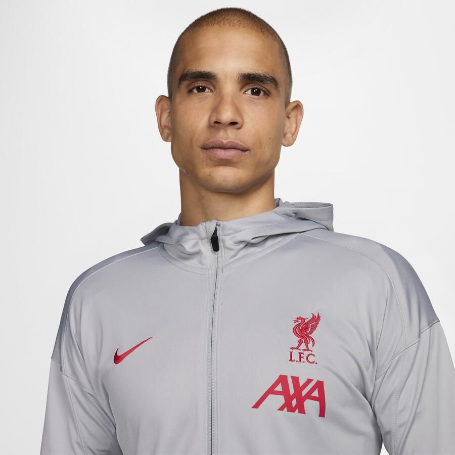 Nike Liverpool FC Strike Derde Dri-FIT knit voetbaltrainingspak met capuchon voor heren Grijs
