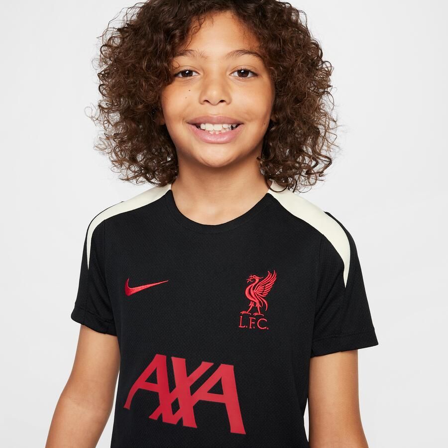 Nike Liverpool FC Strike Special Edition Dri-FIT knit voetbaltop met korte mouwen voor kids Zwart