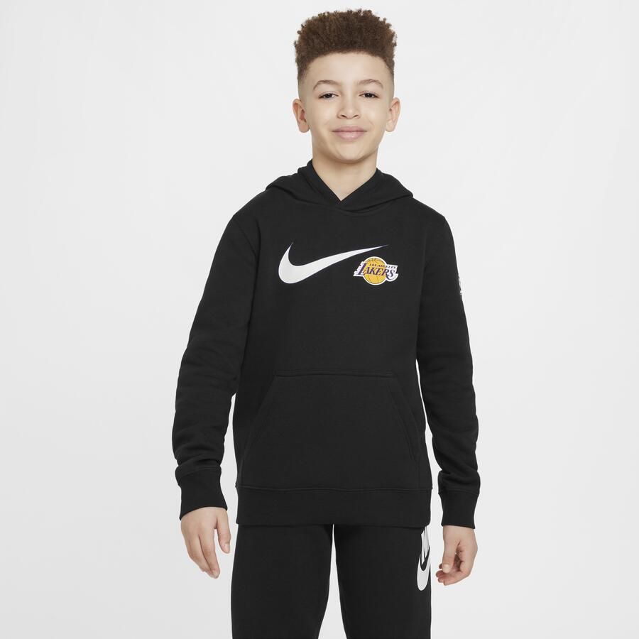 Nike Los Angeles Lakers Club Fleece Essential NBA-hoodie voor jongens Zwart - Foto 3