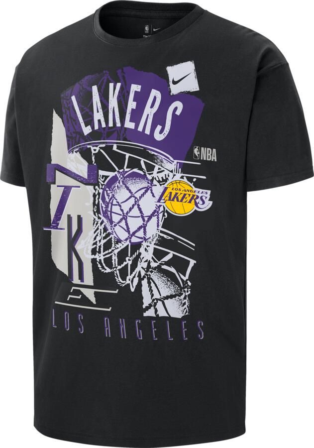 Nike Los Angeles Lakers Courtside NBA Vintage T-shirt voor heren Zwart - Foto 2