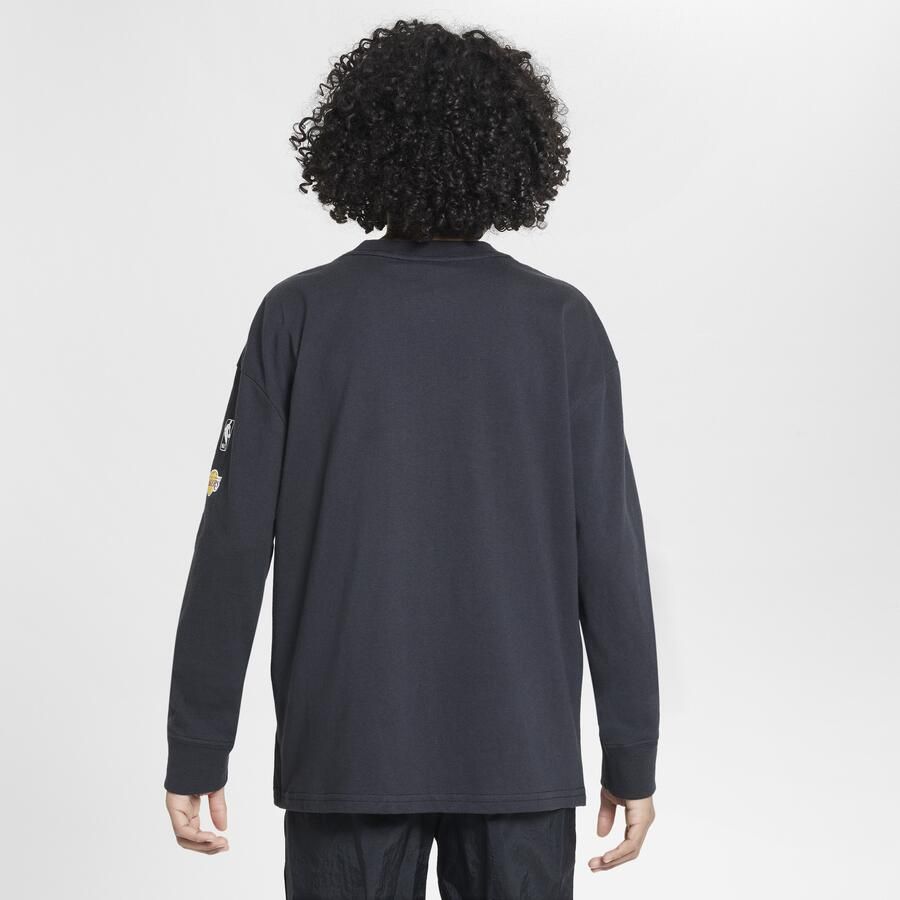 Nike Los Angeles Lakers Essential NBA Max90 T-shirt met lange mouwen voor jongens Zwart - Foto 4