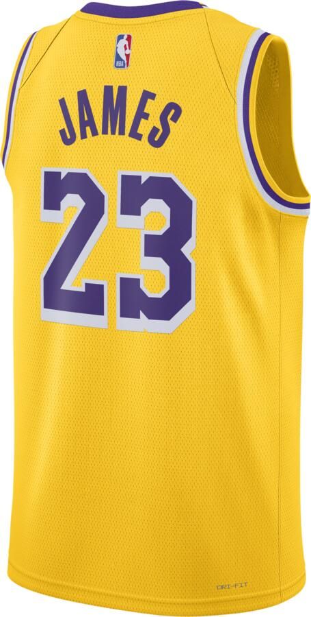 Nike Los Angeles Lakers Icon Edition Dri-FIT Swingman NBA-jersey voor heren Geel - Foto 8