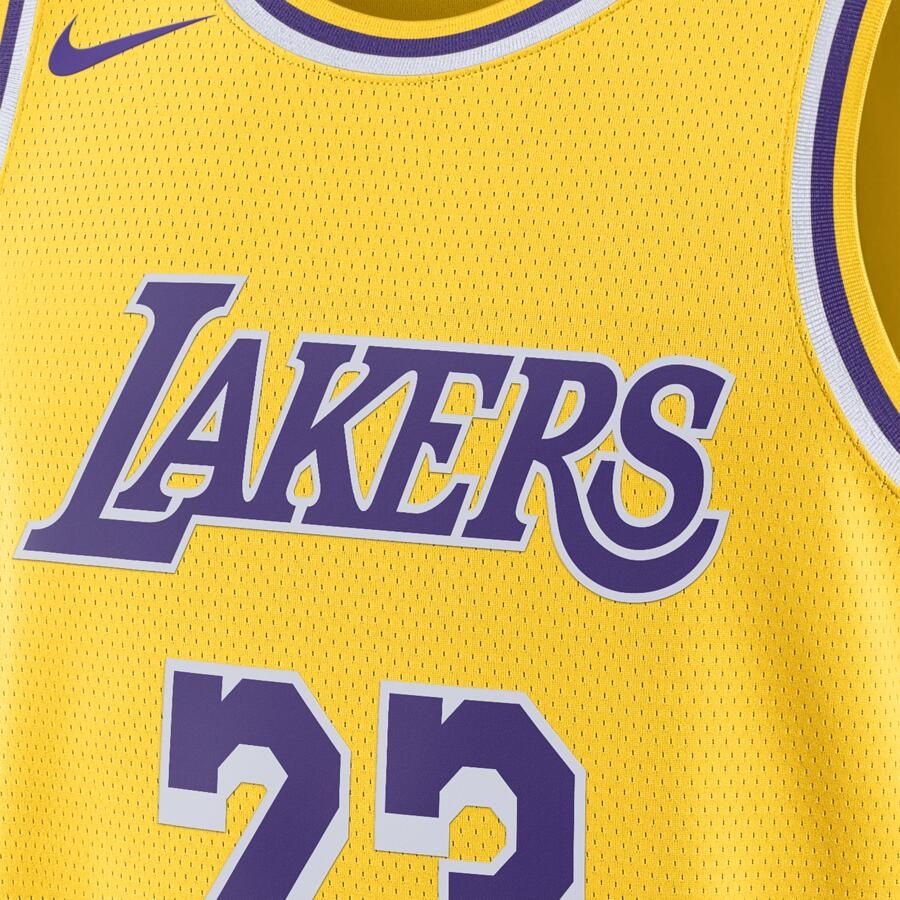 Nike Los Angeles Lakers Icon Edition Dri-FIT Swingman NBA-jersey voor heren Geel