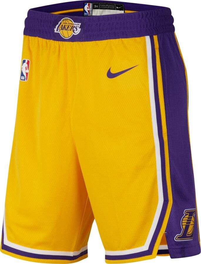 Nike Los Angeles Lakers Icon Edition Swingman NBA-herenshorts Geel - Foto 4