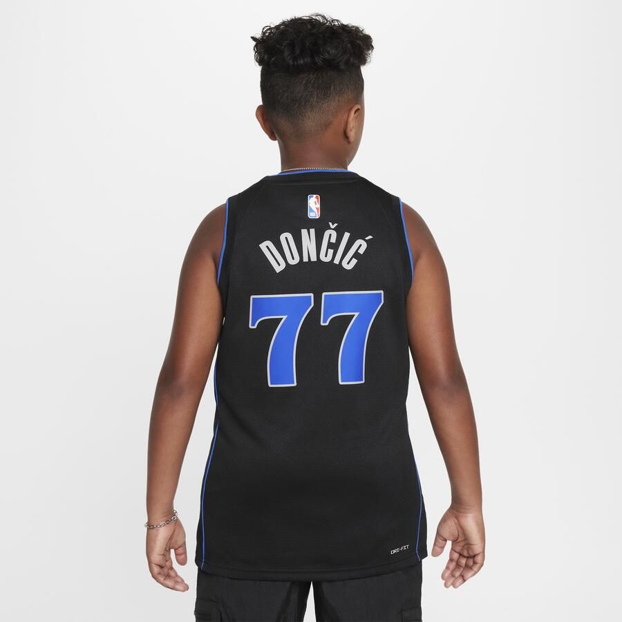 Nike Luka Dončić Dallas Mavericks 2023 24 City Edition Swingman NBA-jersey met Dri-FIT voor kids Zwart - Foto 4