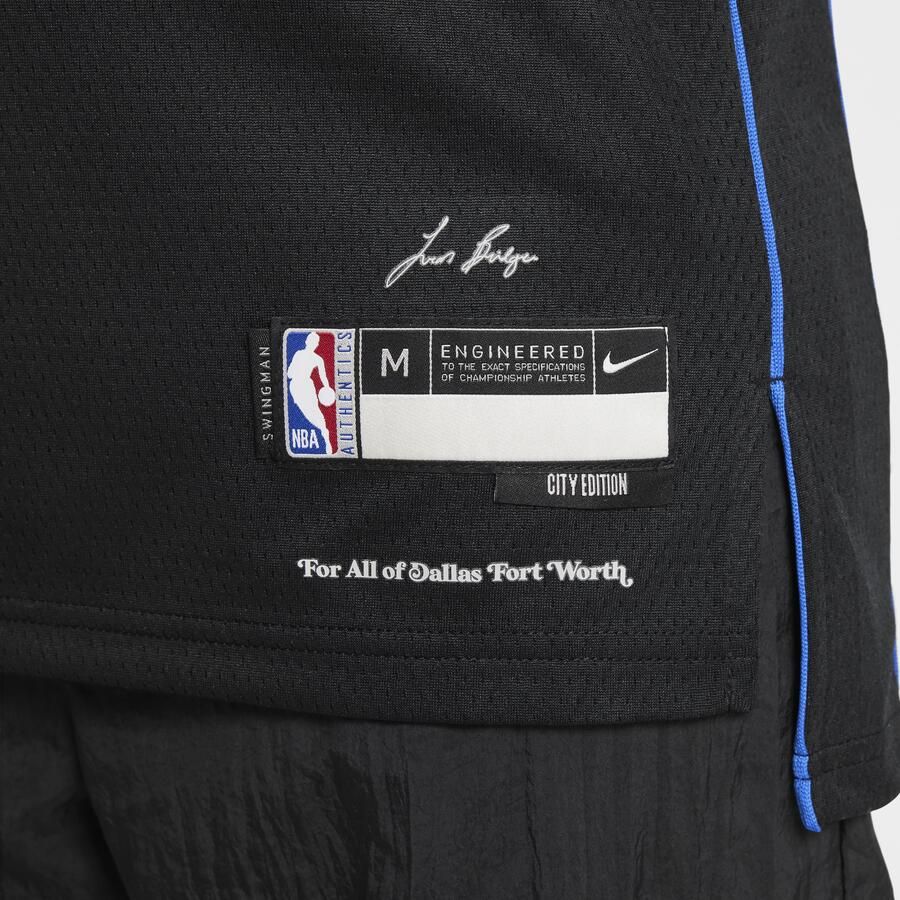 Nike Luka Dončić Dallas Mavericks 2023 24 City Edition Swingman NBA-jersey met Dri-FIT voor kids Zwart - Foto 2