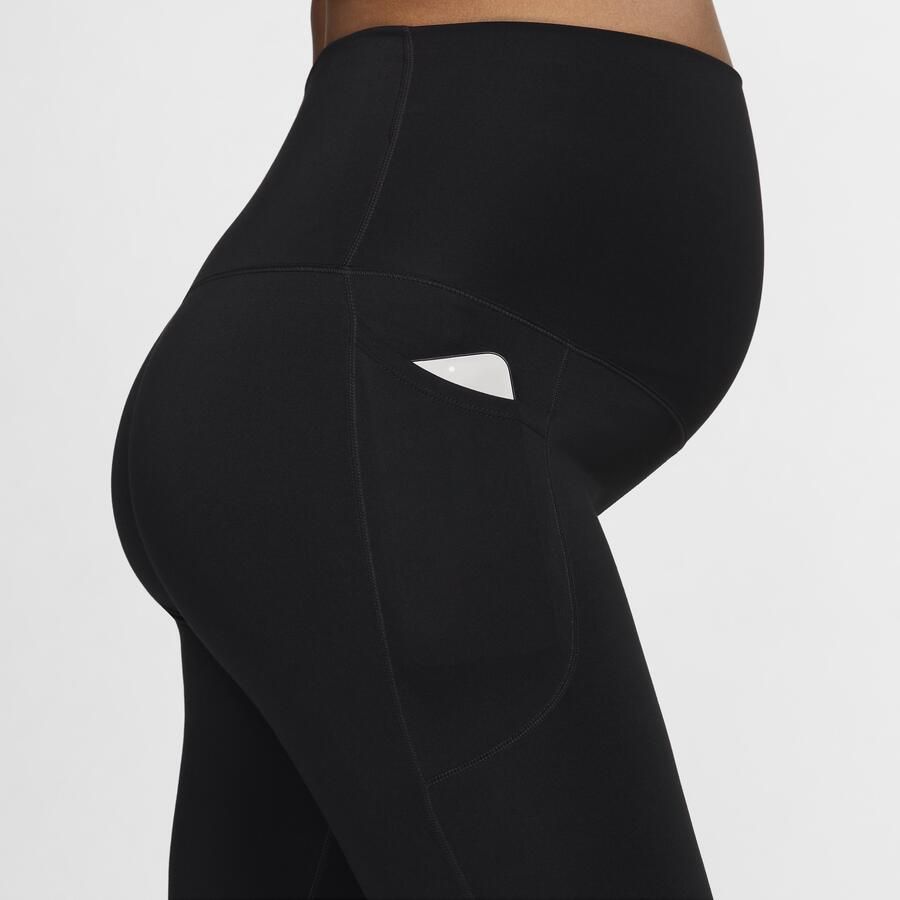 Nike (M) One 7 8-legging met hoge taille en zakken voor dames (zwangerschapskleding) Zwart