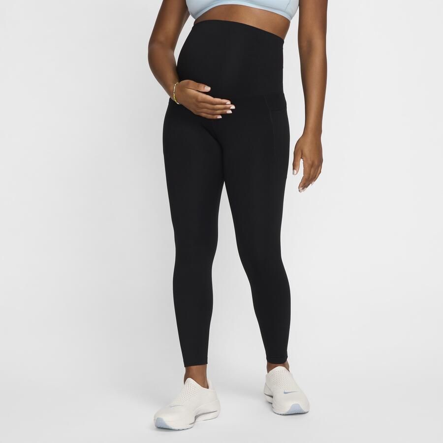 Nike (M) One 7 8-legging met hoge taille en zakken voor dames (zwangerschapskleding) Zwart - Foto 3