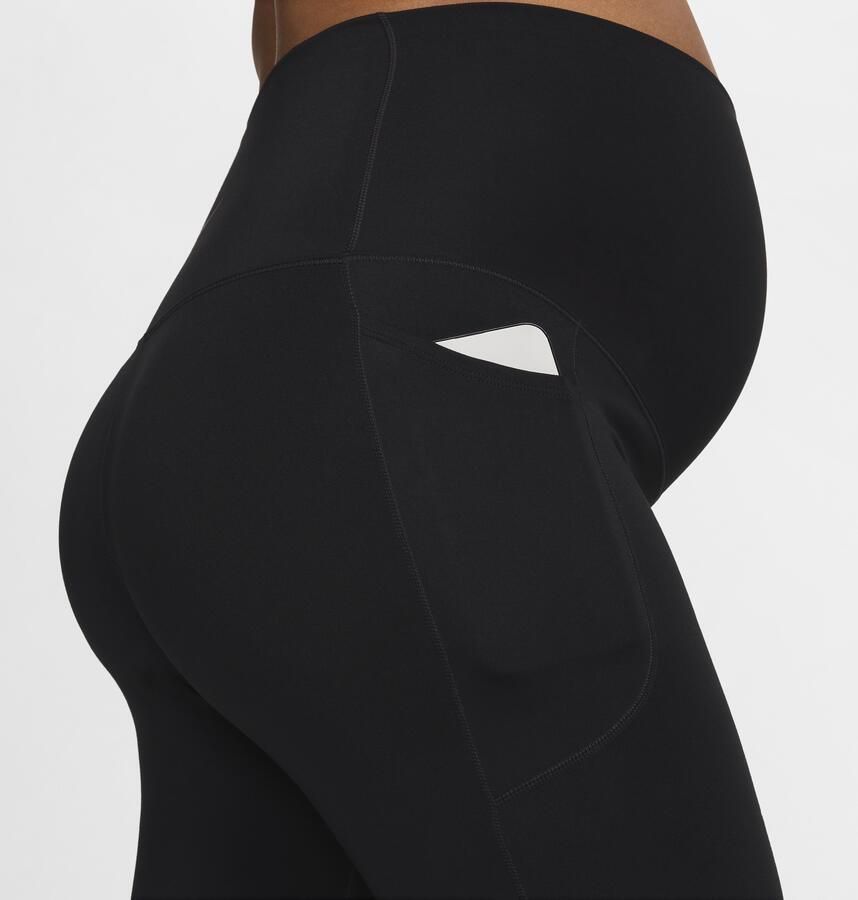 Nike (M) One Dri-FIT bikershorts met hoge taille en zakken voor dames (20 cm zwangerschapskleding) Zwart - Foto 3