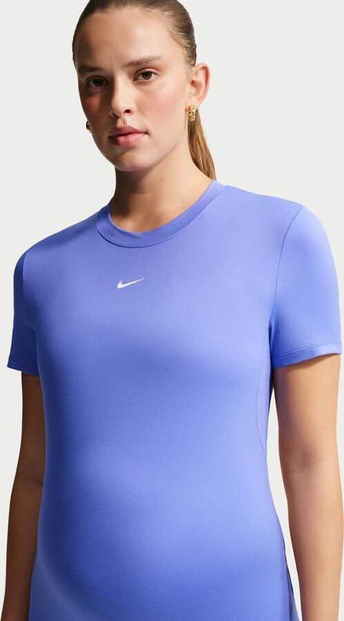 Nike (M) One Dri-FIT Slim-Fit top met korte mouwen voor dames (zwangerschapskleding) Blauw - Foto 4