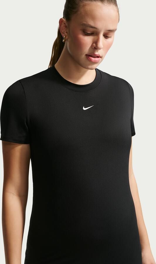 Nike (M) One Dri-FIT Slim-Fit top met korte mouwen voor dames (zwangerschapskleding) Zwart - Foto 4