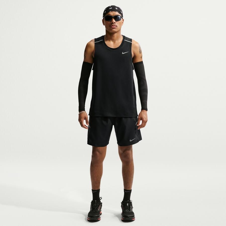 Nike Miler Dri-FIT hardloopshorts met binnenbroek voor heren (18 cm) Zwart