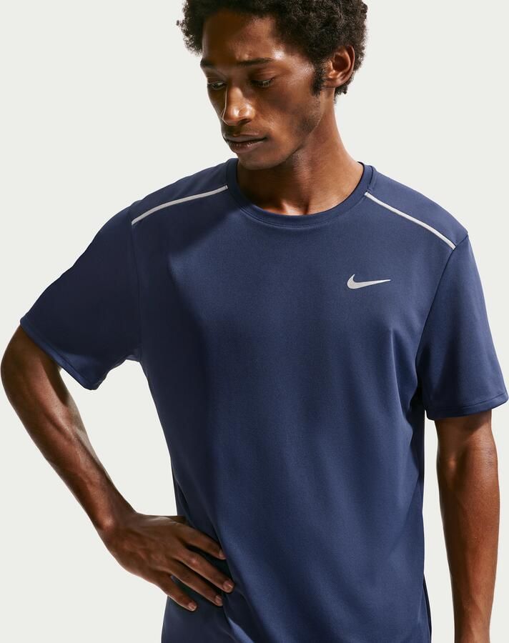 Nike Miler Dri-FIT hardlooptop met korte mouwen voor heren Blauw