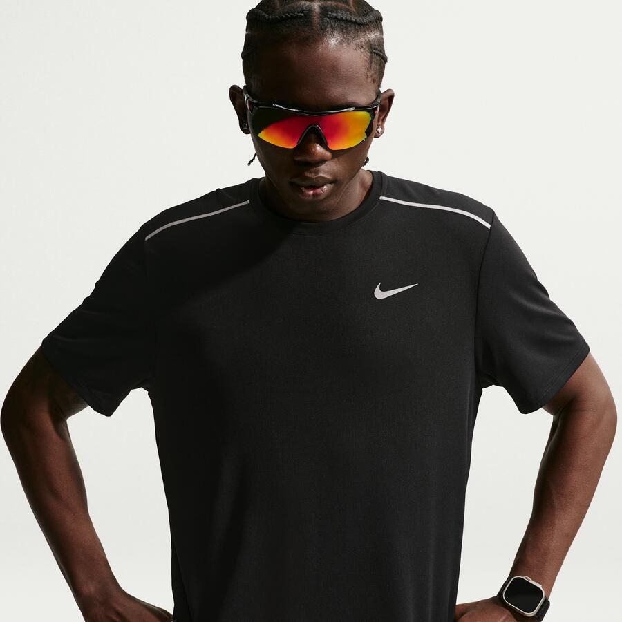 Nike Miler Dri-FIT hardlooptop met korte mouwen voor heren Zwart