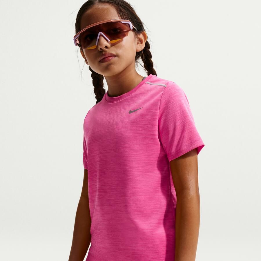 Nike Miler Dri-FIT top met korte mouwen voor kids Roze