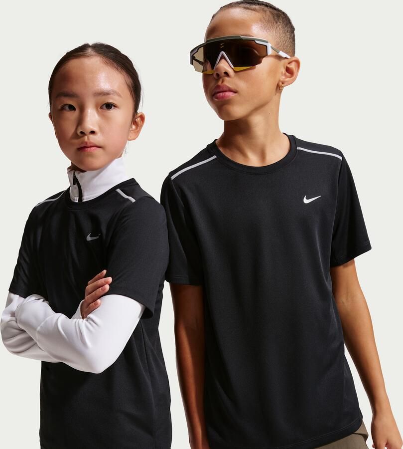 Nike Miler Dri-FIT top met korte mouwen voor kids Zwart