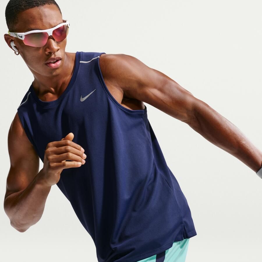 Nike Miler hardlooptanktop met Dri-FIT voor heren Blauw - Foto 3