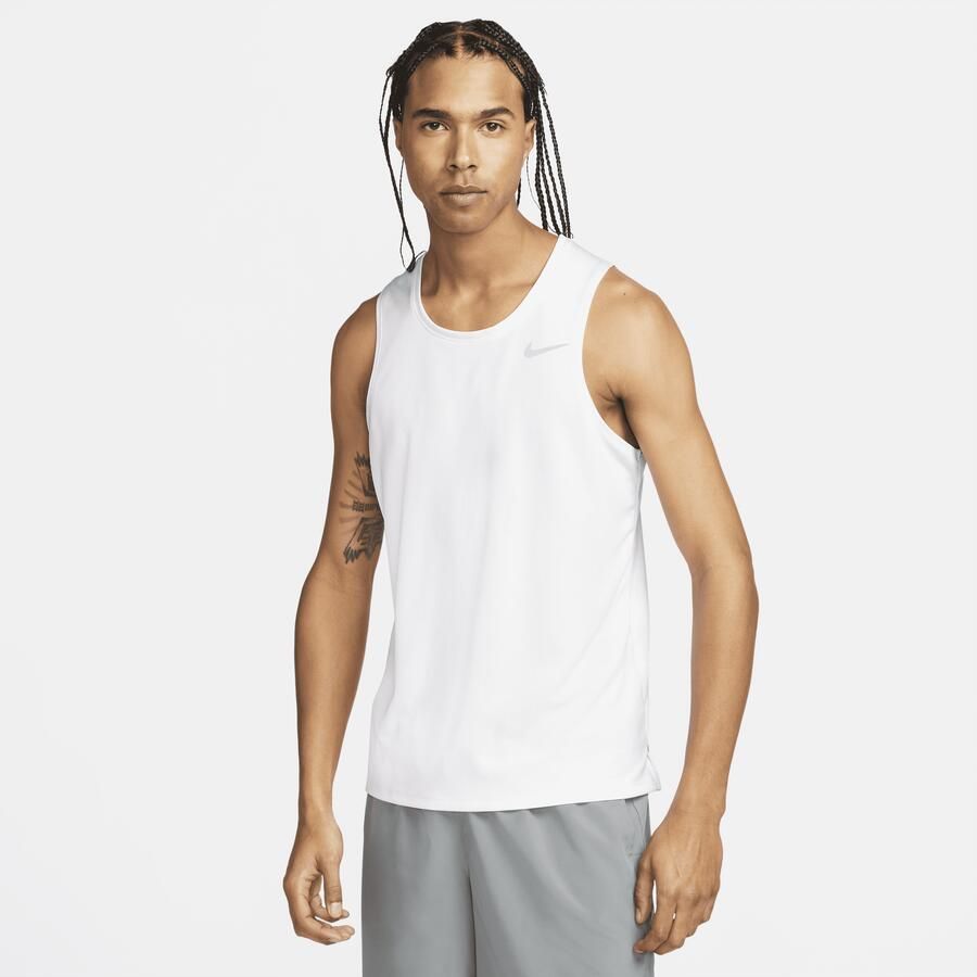 Nike Miler hardlooptanktop met Dri-FIT voor heren Wit - Foto 3