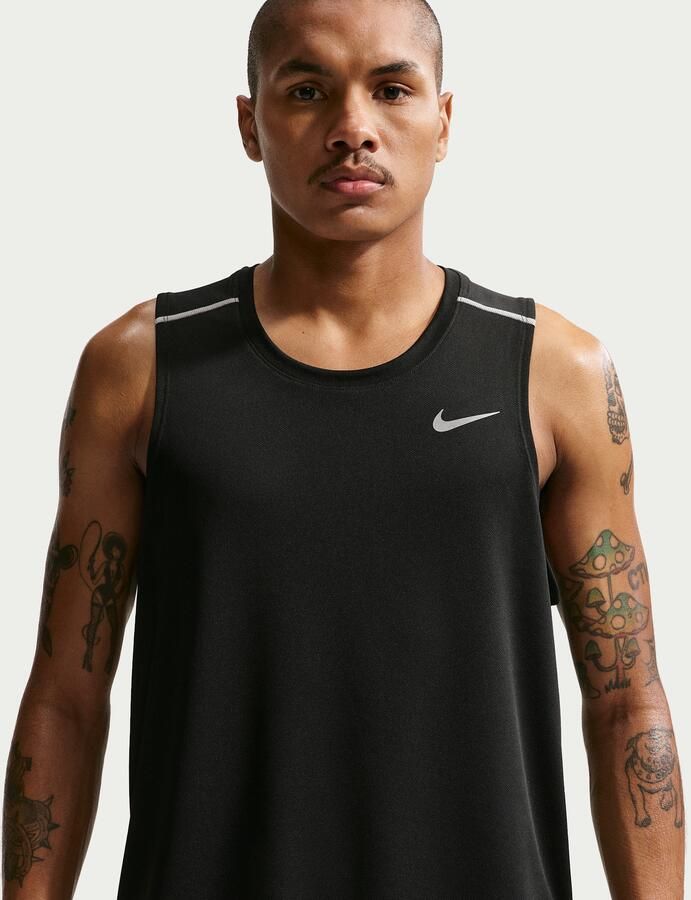 Nike Miler hardlooptanktop met Dri-FIT voor heren Zwart