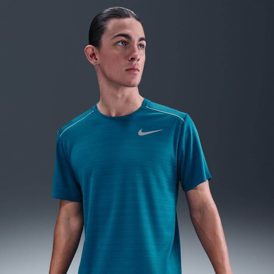 Nike Miler Hardlooptop met korte mouwen voor heren Blauw - Foto 4
