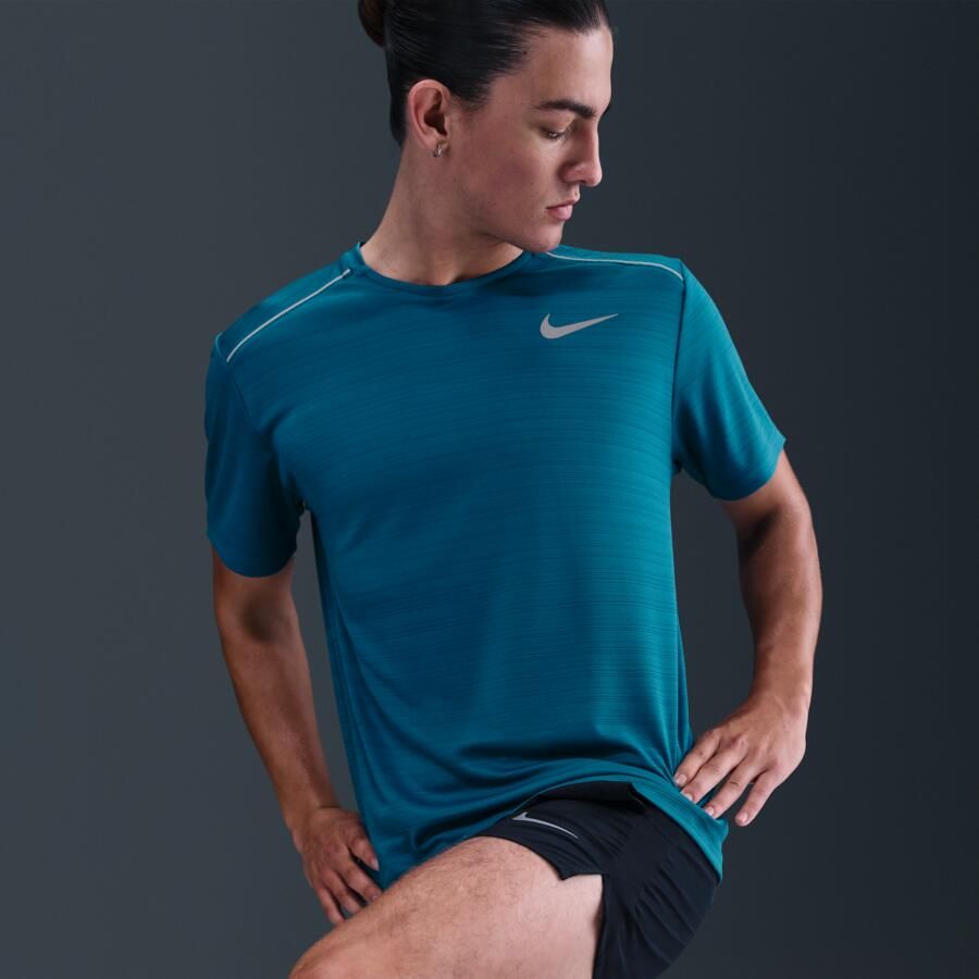 Nike Miler Hardlooptop met korte mouwen voor heren Blauw - Foto 2