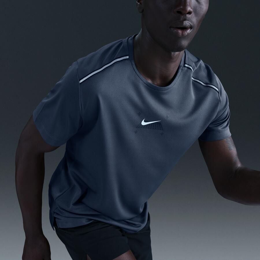 Nike Miler hardlooptop met korte mouwen voor heren Blauw - Foto 2