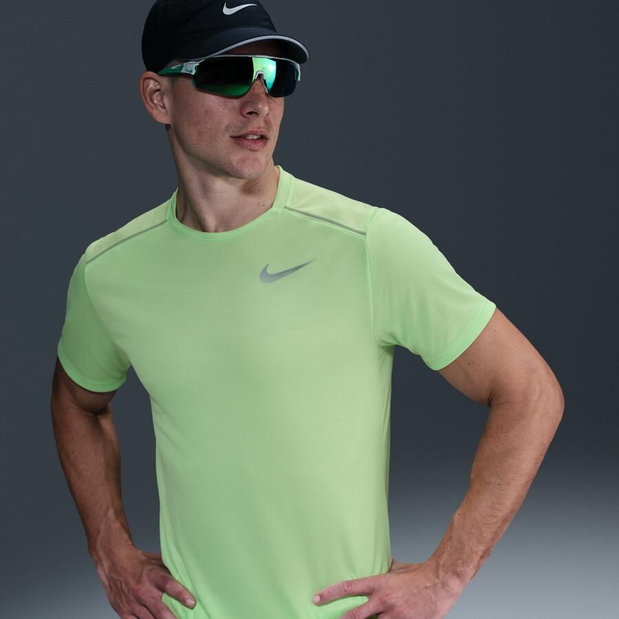 Nike Miler Hardlooptop met korte mouwen voor heren Groen - Foto 4