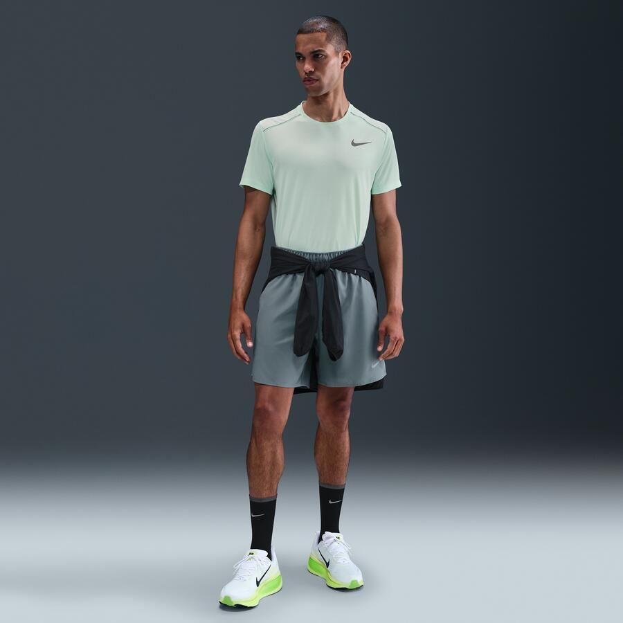 Nike Miler Hardlooptop met korte mouwen voor heren Groen - Foto 3