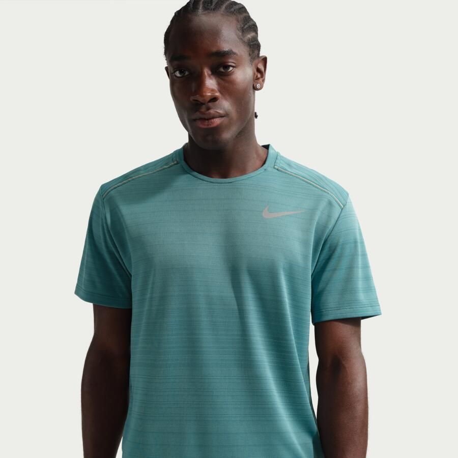 Nike Miler Hardlooptop met korte mouwen voor heren Groen - Foto 4