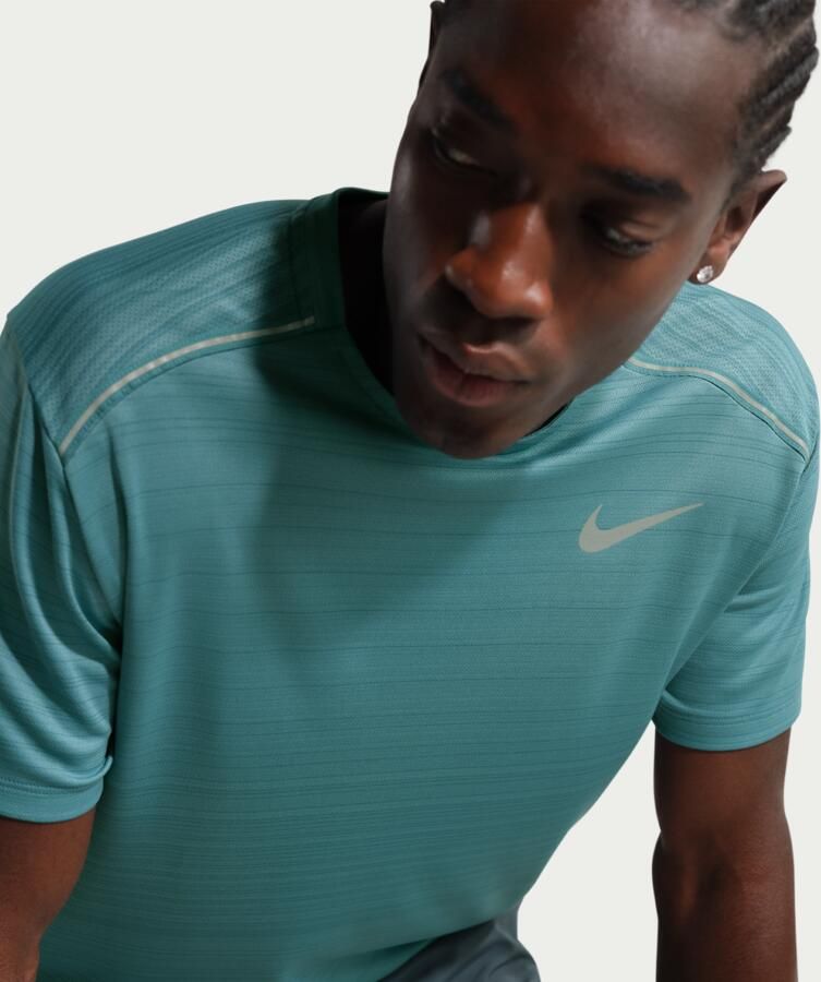 Nike Miler Hardlooptop met korte mouwen voor heren Groen