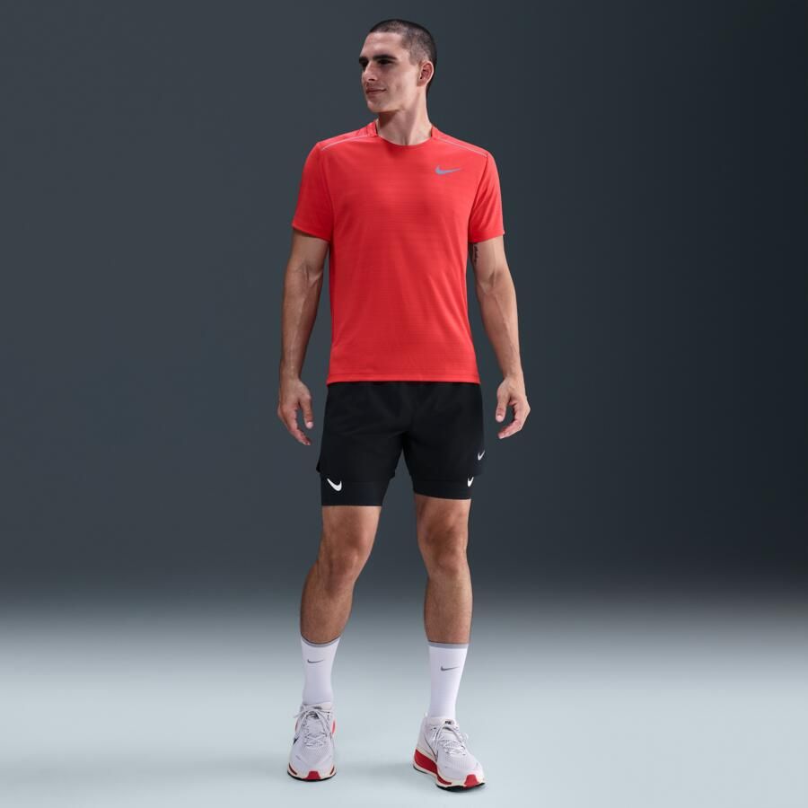 Nike Miler Hardlooptop met korte mouwen voor heren Rood - Foto 3
