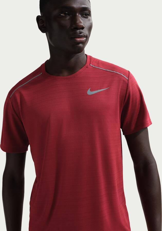 Nike Miler Hardlooptop met korte mouwen voor heren Rood - Foto 4