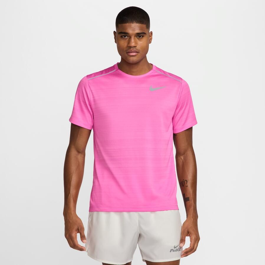 Nike Miler Hardlooptop met korte mouwen voor heren Roze - Foto 3