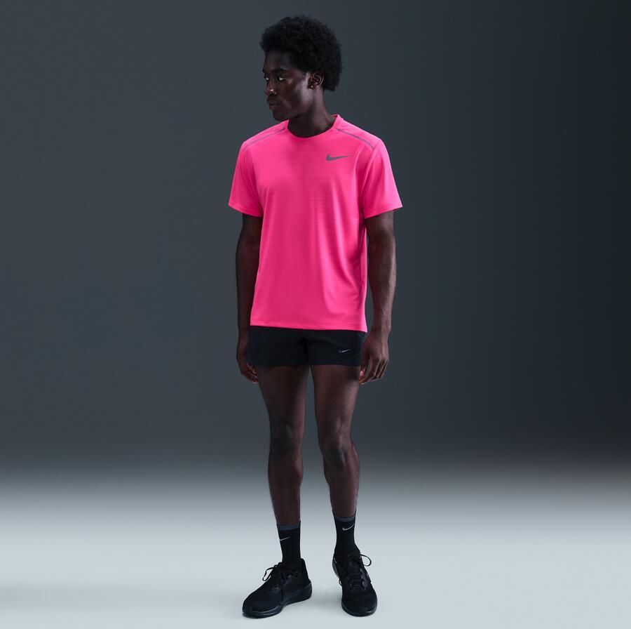 Nike Miler Hardlooptop met korte mouwen voor heren Roze - Foto 3