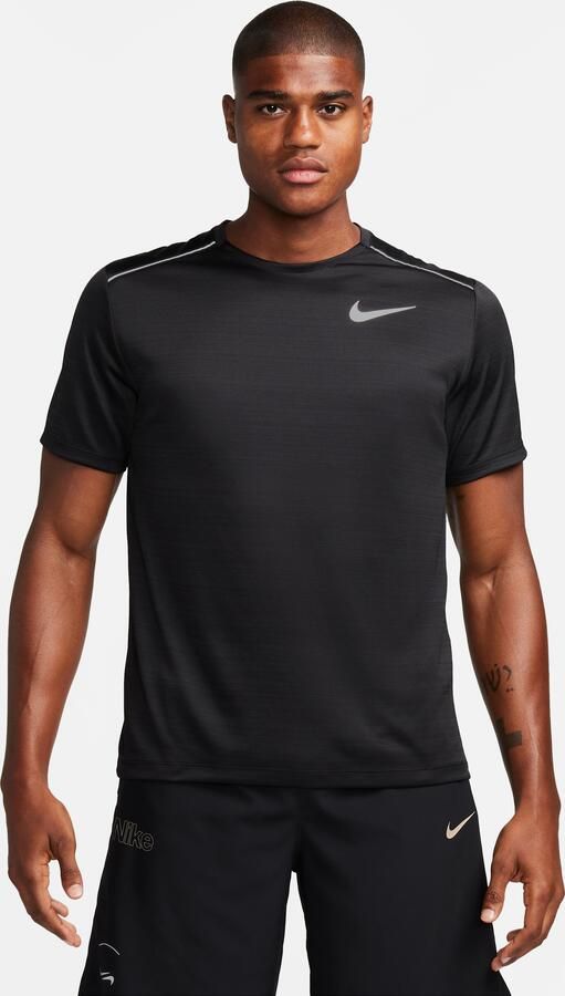 Nike Miler Hardlooptop met korte mouwen voor heren Zwart - Foto 4