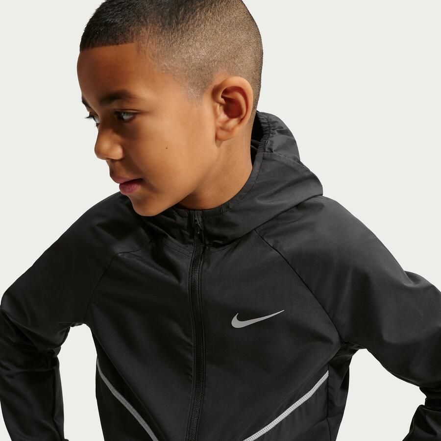Nike Miler Repel trainingsjack met UV-bescherming voor kids Zwart