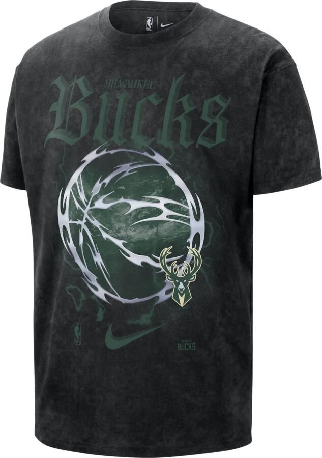 Nike Milwaukee Bucks Courtside 'Halloween' Max90 NBA T-shirt voor heren Zwart - Foto 2