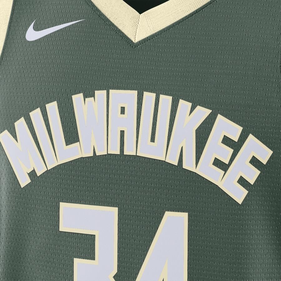 Nike Milwaukee Bucks Icon Edition Swingman DRI-FIT NBA-jersey voor heren Groen - Foto 2