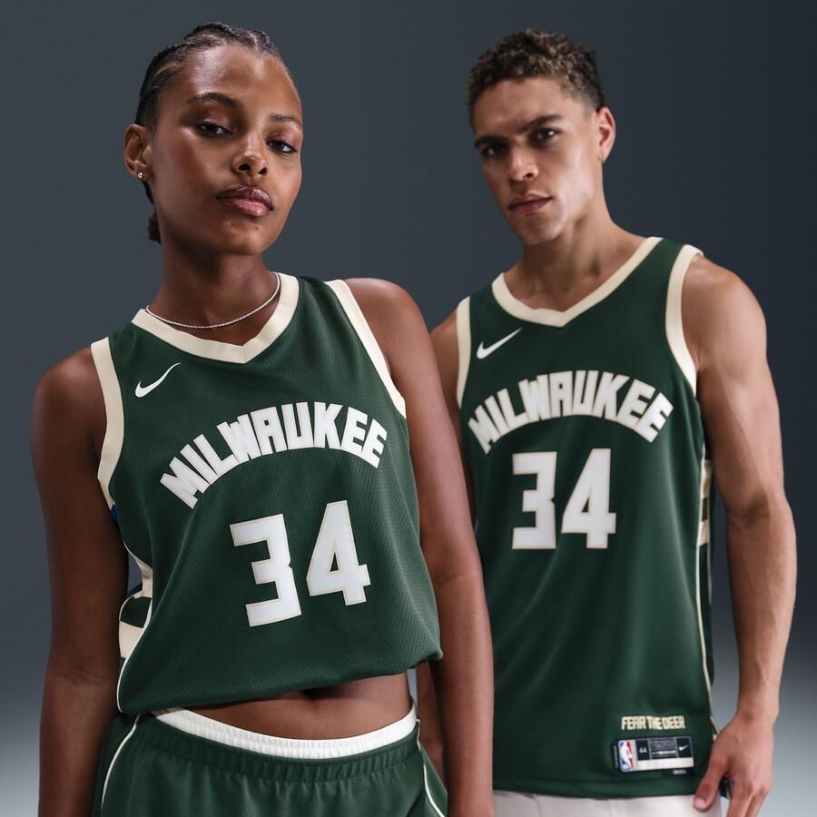 Nike Milwaukee Bucks Icon Edition Swingman DRI-FIT NBA-jersey voor heren Groen - Foto 3