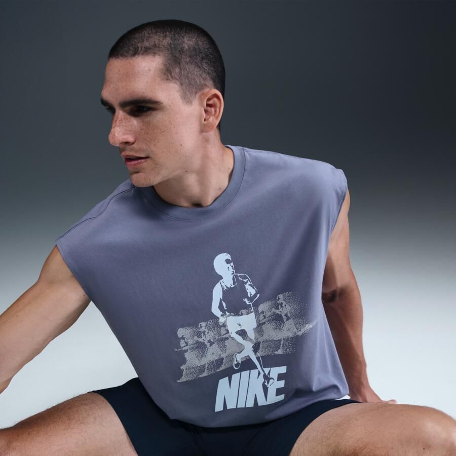 Nike mouwloos hardloopshirt voor heren Blauw - Foto 2