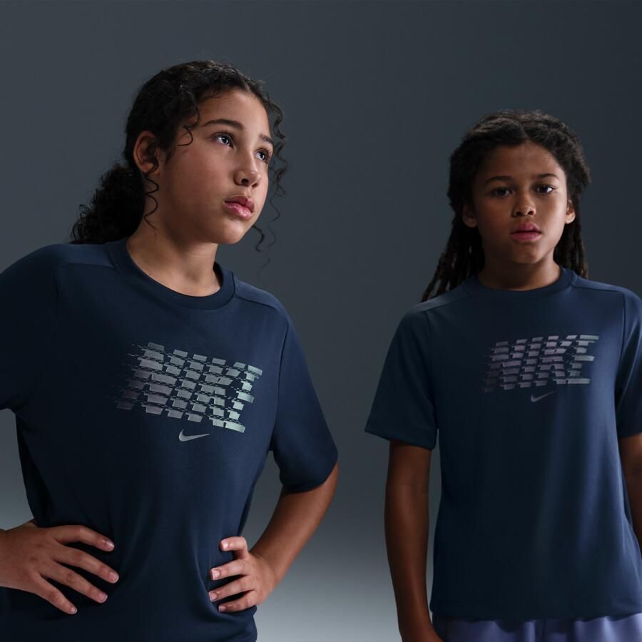 Nike Multi Dri-FIT top met korte mouwen voor kids Blauw - Foto 4