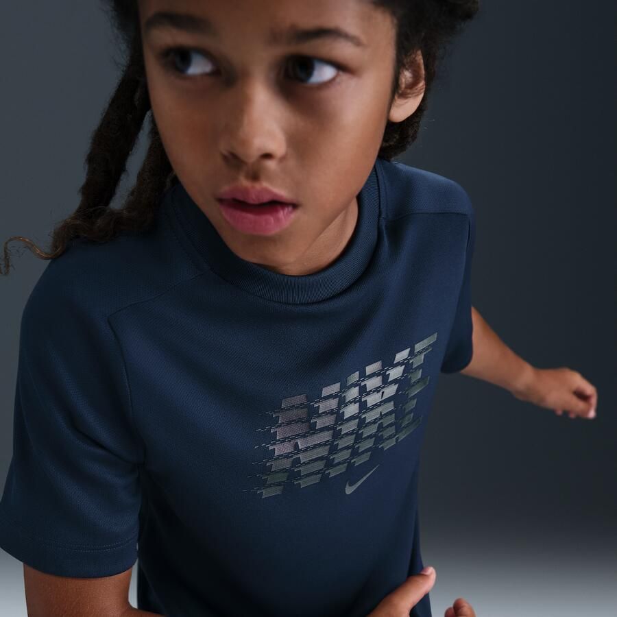 Nike Multi Dri-FIT top met korte mouwen voor kids Blauw - Foto 2