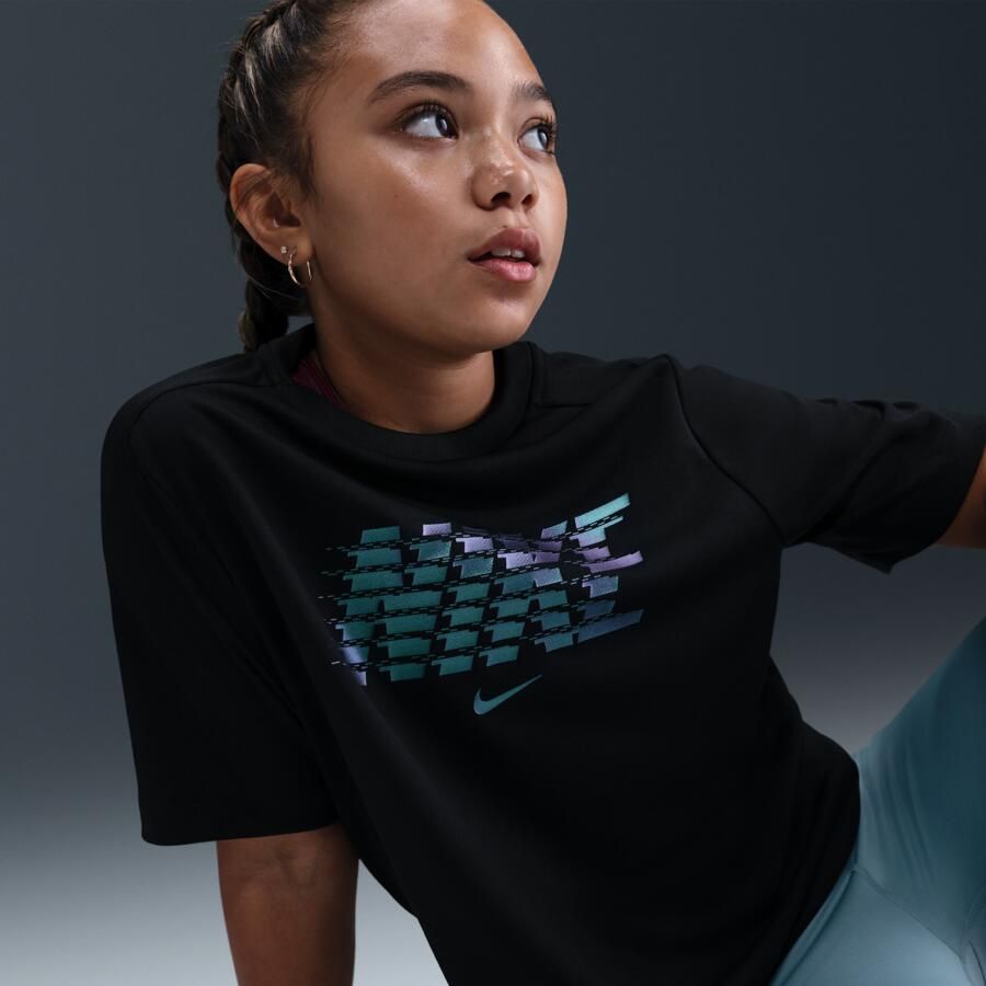Nike Multi Dri-FIT top met korte mouwen voor kids Zwart