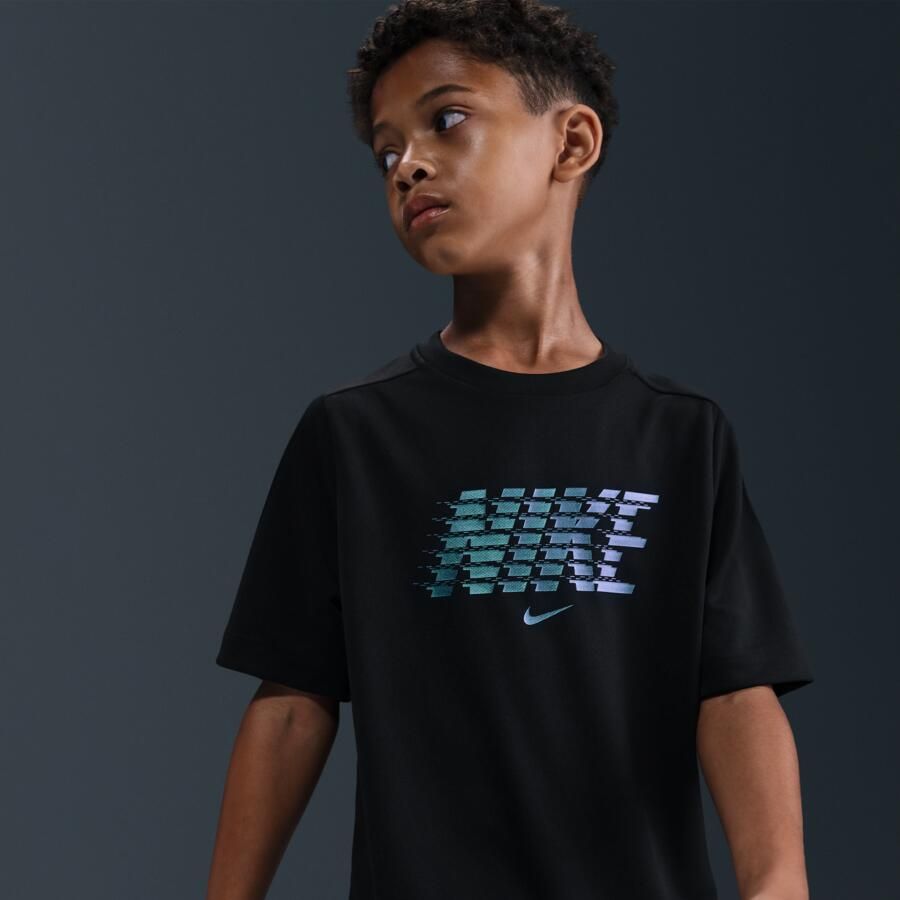 Nike Multi Dri-FIT top met korte mouwen voor kids Zwart - Foto 2