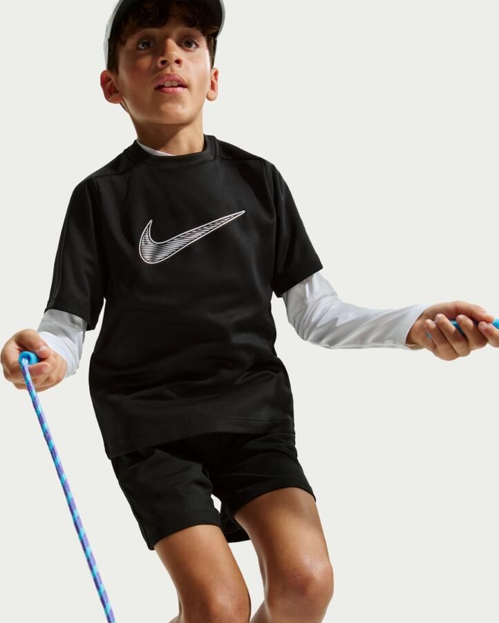 Nike Multi DRI-FIT trainingstop met korte mouwen voor jongens Zwart - Foto 3