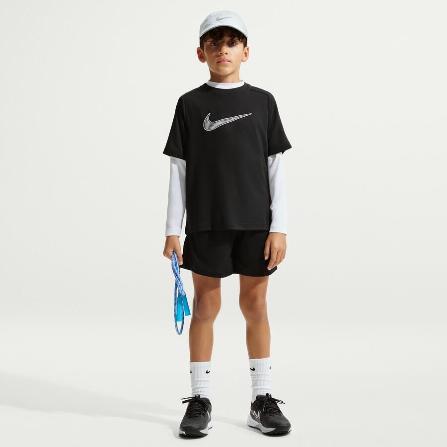 Nike Multi DRI-FIT trainingstop met korte mouwen voor jongens Zwart