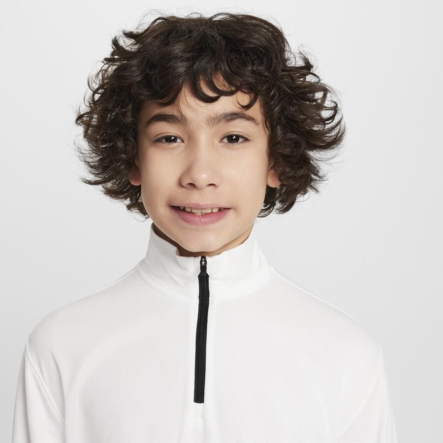 Nike Multi Dri-FIT UV jongenstop met halflange rits en lange mouwen Wit