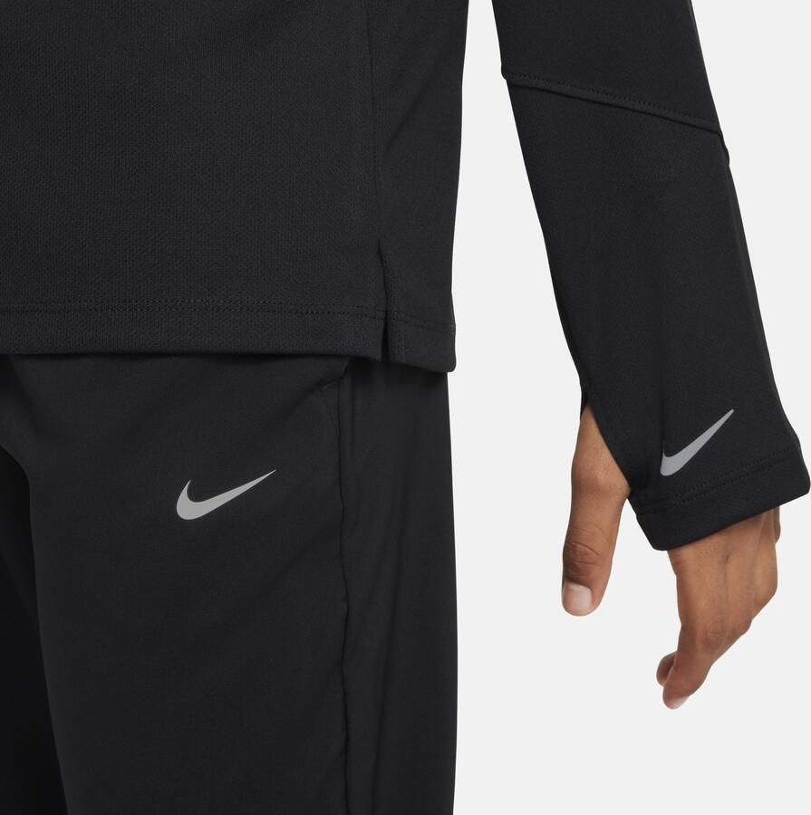 Nike Multi Dri-FIT UV jongenstop met halflange rits en lange mouwen Zwart